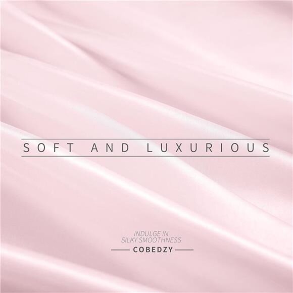 King Satin Bed Linen Set, 4Pcs Luxury Soft Silky Sheets with Deep Pocket Fitted - Picture 7 of 8